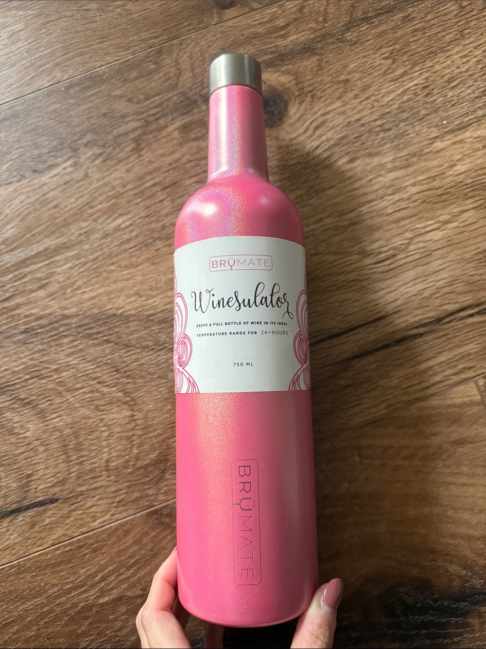 BRUMATE Winesulator Insulated Bottle - sparkly hot Pink